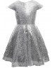 Cap Sleeves Silver Sequin Knee Length Flower Girl Dress